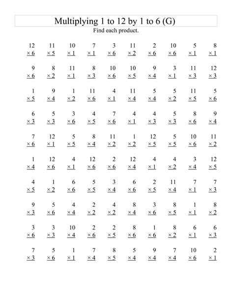 Printable Multiplication Worksheets .